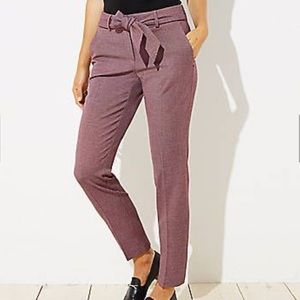 Loft cropped maroon work pant